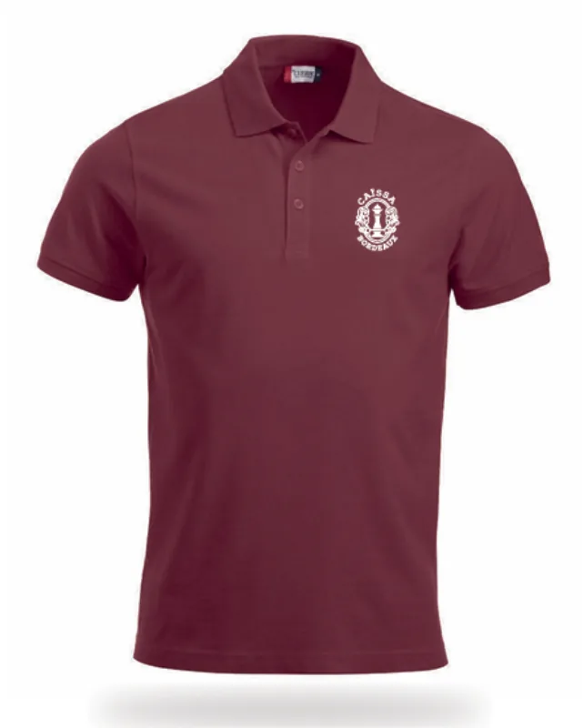 Polo bordeaux au blason du club d'échecs Caïssa Bordeaux